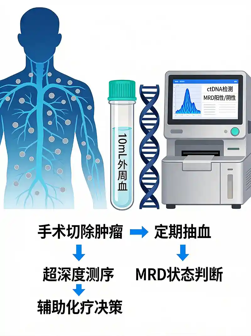 ctDNA分子残留病灶MRD检测原理医学信息图
