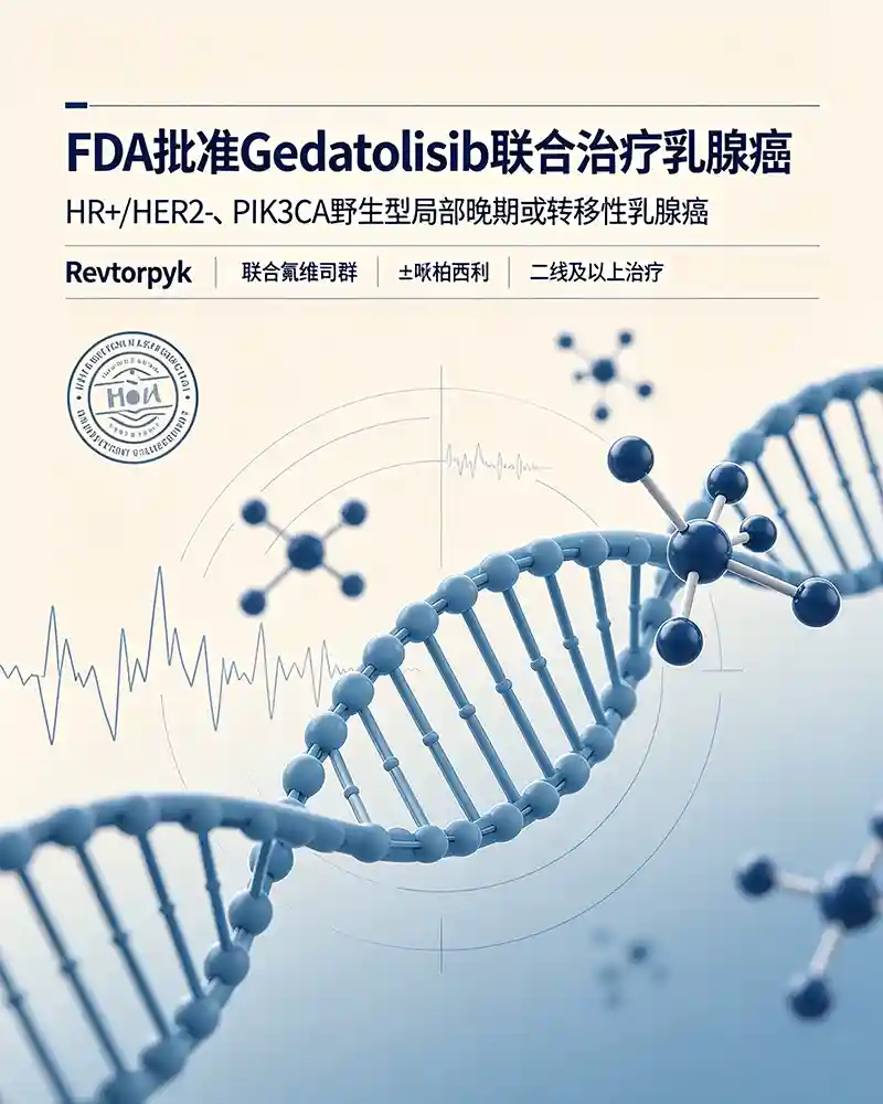 可愈有道_出国看病_FDA重磅新药Revtorpyk（Gedatolisib）获批｜HR+/HER2- PIK3CA野生型晚期乳腺癌首个全通路PAM抑制剂