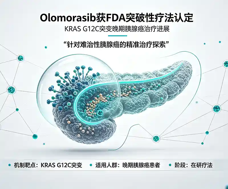 可愈有道_出国看病_FDA授予Olomorasib突破性疗法认定，用于KRAS G12C突变晚期胰腺癌